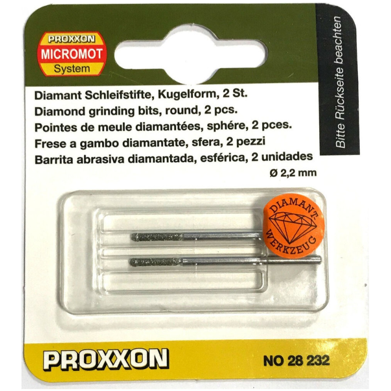 Sztyfty szlifierskie Proxxon 2,2 mm diamentowe (2 szt.) 28232