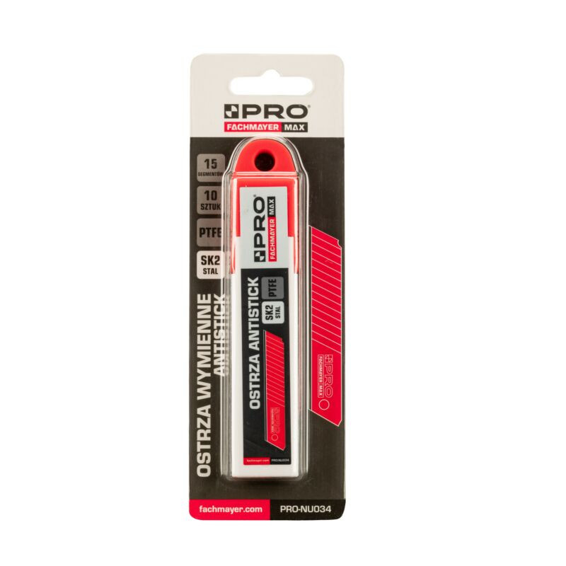 Ostrza wymienne SK2 czerwone antistick 18 mm 0,5 mm 10 szt.