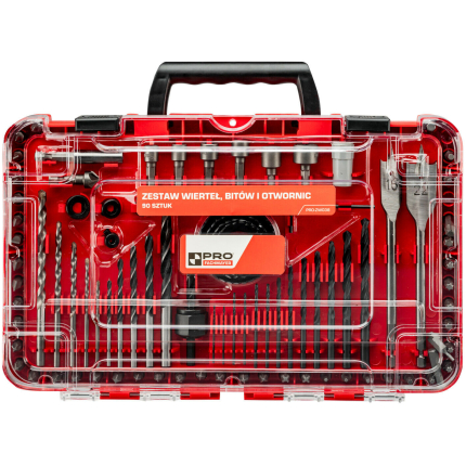 Zestaw wierteł, bitów i otwornic 90 szt.