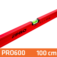 Poziomica PRO600 malowana czerwona 100 cm