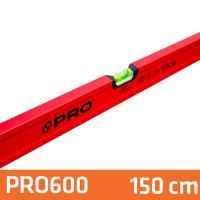 Poziomica PRO600 malowana czerwona 150 cm