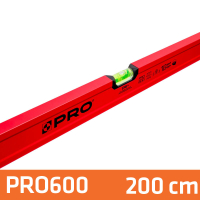 Poziomica PRO600 malowana czerwona 200 cm