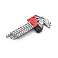 Zestaw 9 kluczy TORX z otworem, długich PRO