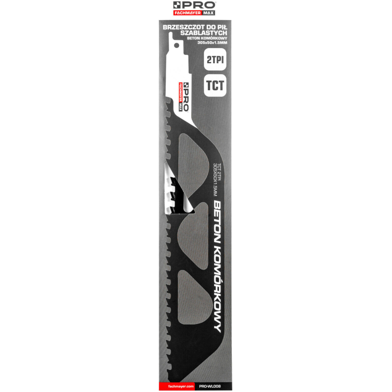 Brzeszczot do pił szablastych - beton komórkowy 305 mm x 50 mm x 1.5 mm x 2T TCT PRO