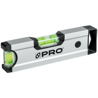 Poziomica kieszonkowa PRO600 anodowana srebrna z magnesami 17 cm PRO