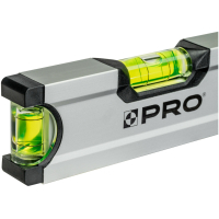 Poziomica kieszonkowa PRO600 anodowana srebrna z magnesami 17 cm PRO
