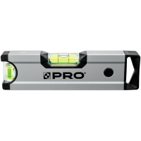 Poziomica kieszonkowa PRO600 anodowana srebrna z magnesami 17 cm PRO