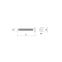 Wkręt fosfatowany do metalu 3,5 x 35 mm (1000 szt.) - obrazek 2