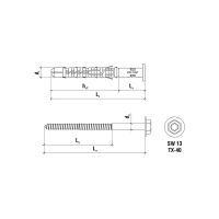 Kołek ramowy rozporowy z wkrętem z łbem sześciokątnym i gniazdem TX 12 x 100 mm (25 szt.) - obrazek 2