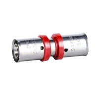 Łącznik zaprasowywany ZŁ-PODWÓJNY PEX-AL-PEX z mosiądzu 16 mm x 16 mm